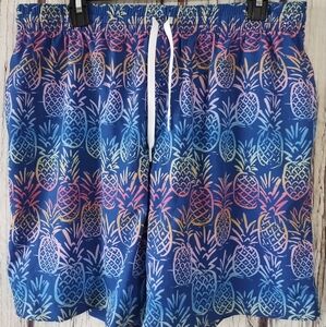 Chubbies Men's Swim Trunks XL 5.5" Lined Swimsuit Hawaiian Pineapple Brief Swim